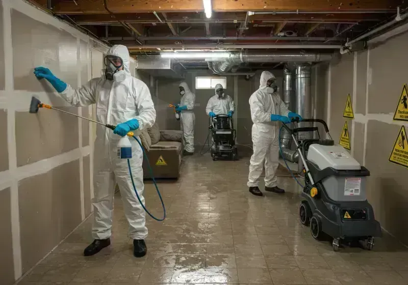 Basement Moisture Removal and Structural Drying process in Archie, MO